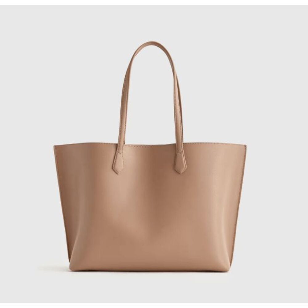 Women’s Taupe Tote Bag - Classic Everyday Handbag - Picture 4 of 15